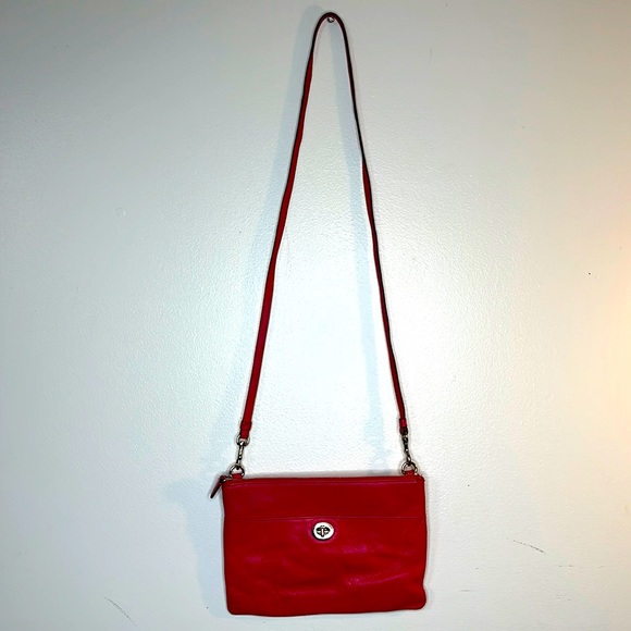 Coach pink leather turnlock crossbody purse bag - Picture 1 of 6